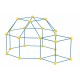 Zwariowany namiot, zestaw konstrukcyjny do budowy bazy - niebiesko-żółty 