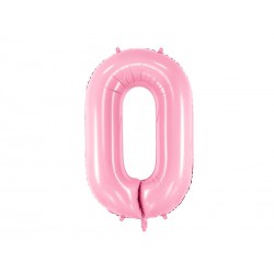 Balon foliowy Cyfra ""0"", 86cm, różowy
