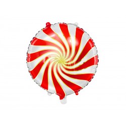 Balon foliowy Cukierek, 35cm, czerwony (1 karton / 50 szt.)