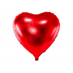 Balon foliowy Serce, 61cm, czerwony (1 karton / 50 szt.)