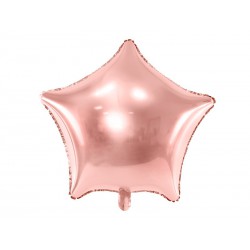 Balon foliowy Gwiazdka, 48cm, różowe złoto (1 karton / 50 szt.)