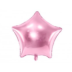 Balon foliowy Gwiazdka, 48cm, jasny różowy (1 karton / 50 szt.)