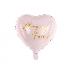 Balon foliowy Serce, 45 cm, jasny różowy (1 karton / 50 szt.)
