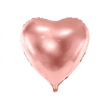 Balon foliowy Serce, 72x73cm, różowe złoto (1 karton / 50 szt.)