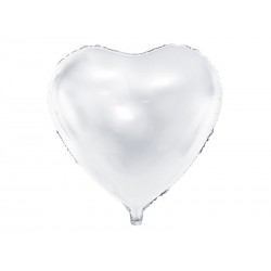 Balon foliowy Serce, 45cm, biały (1 karton / 50 szt.)