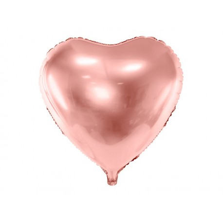 Balon foliowy Serce 45cm - różowe złoto