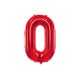 Balon foliowy Cyfra ''0'', 86cm, czerwony (1 karton / 50 szt.)