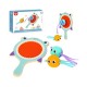 Tooky Toy Gra Zręcznościowa dla Dzieci Drewniana Paletka Rekin + 2 Rybki na Rzep do Łapania