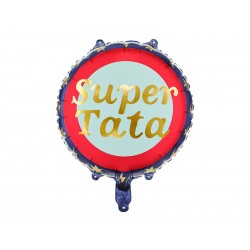 Balon foliowy Super Tata, 45 cm, mix (1 karton / 50 szt.)