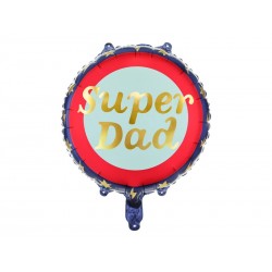 Balon foliowy Super Dad, 45 cm, mix (1 karton / 50 szt.)
