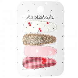 Rockahula Kids - 4 spinki do włosów Sweet Cherry Fabric