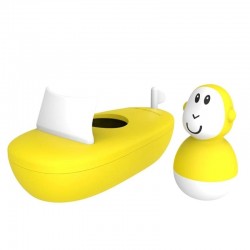 Matchstick Monkey - Łódka do kąpieli z Małpką Yellow - zabawka kąpielowa
